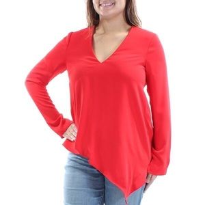 Rachel Roy Red Asymmetrical Top